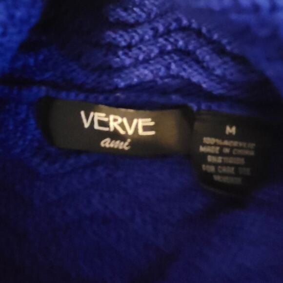 Verve ami medium blue long sleeve cowl neck sweater - Picture 4 of 5